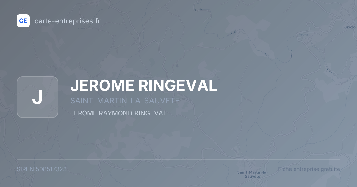 JEROME RINGEVAL — 508517323 — fiche entreprise