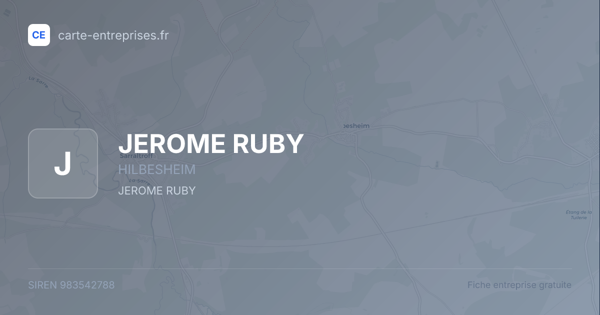JEROME RUBY — 983542788 — fiche entreprise