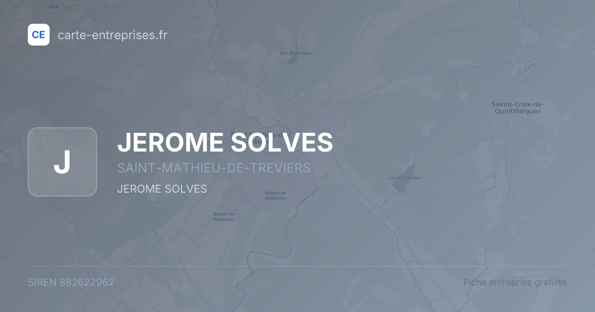 JEROME SOLVES — 882622962 — fiche entreprise