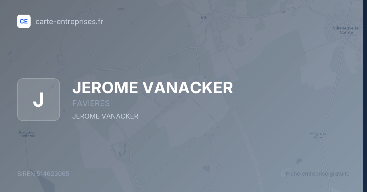 JEROME VANACKER — 514623065 — fiche entreprise