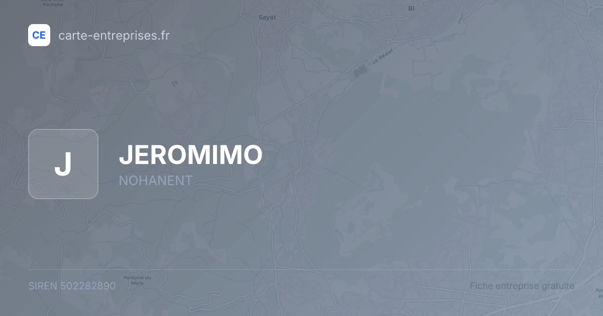 JEROMIMO — 502282890 — fiche entreprise