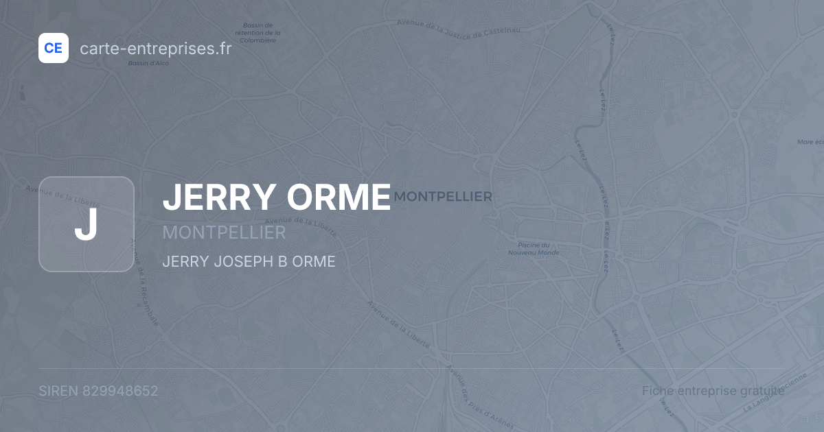 JERRY ORME — 829948652 — fiche entreprise