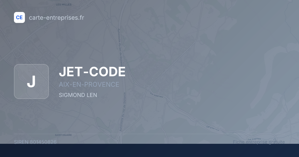 JET-CODE — 801450826 — fiche entreprise