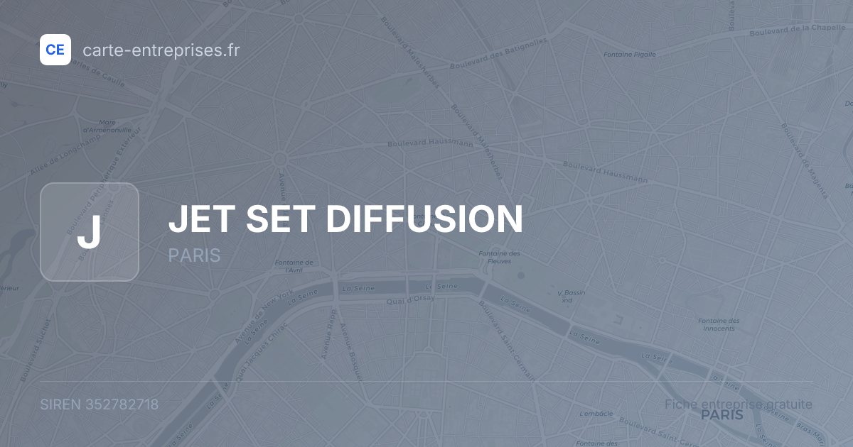 JET SET DIFFUSION — 352782718 — fiche entreprise