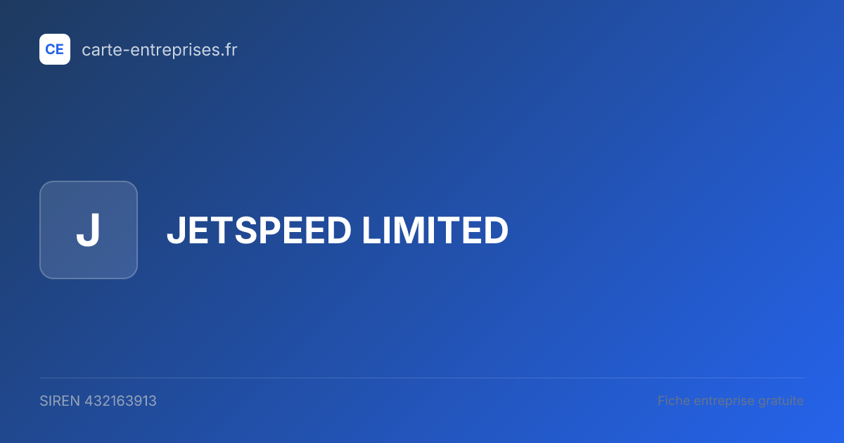 JETSPEED LIMITED — 432163913 — fiche entreprise