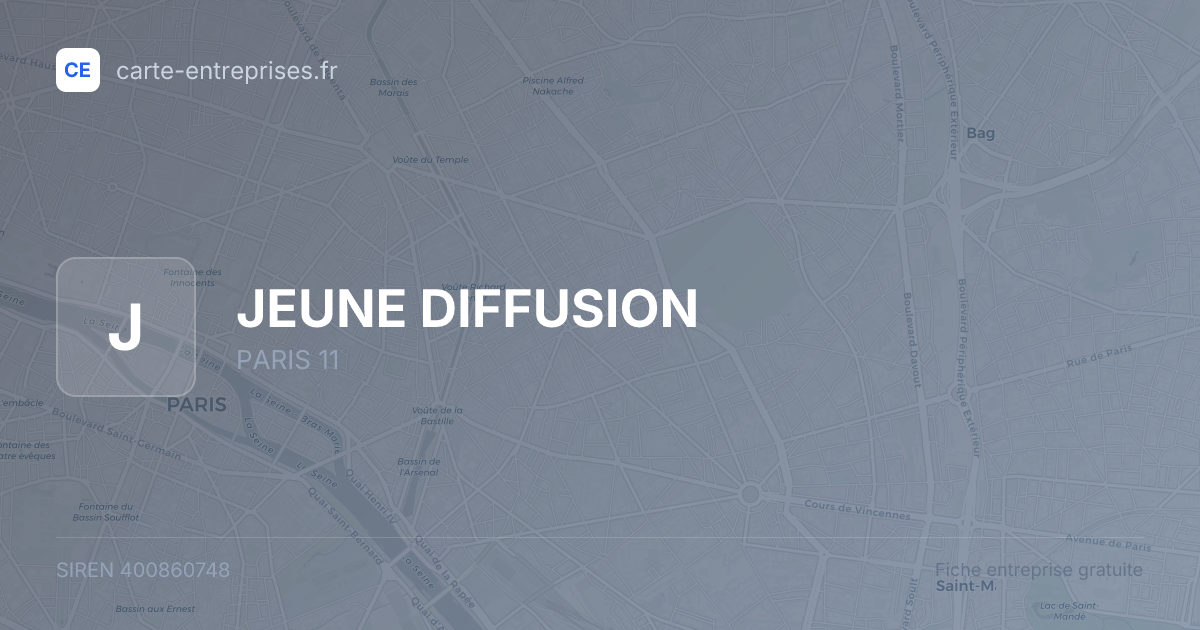 JEUNE DIFFUSION — 400860748 — fiche entreprise