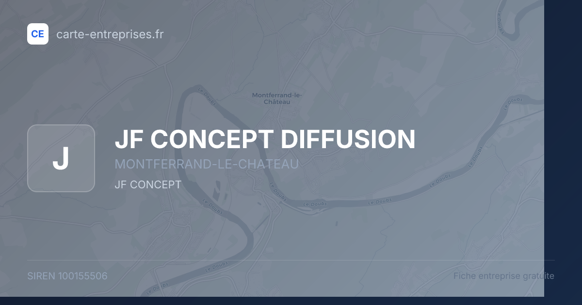 JF CONCEPT DIFFUSION — 100155506 — fiche entreprise