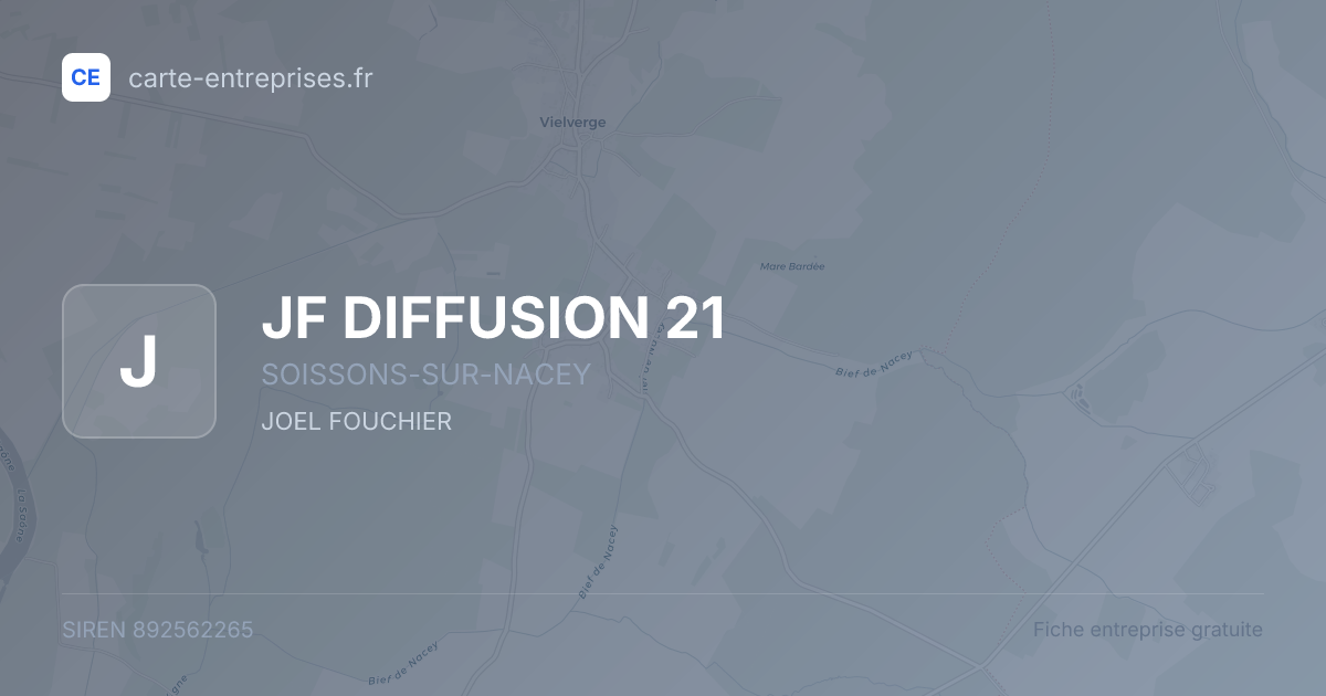 JF DIFFUSION 21 — 892562265 — fiche entreprise