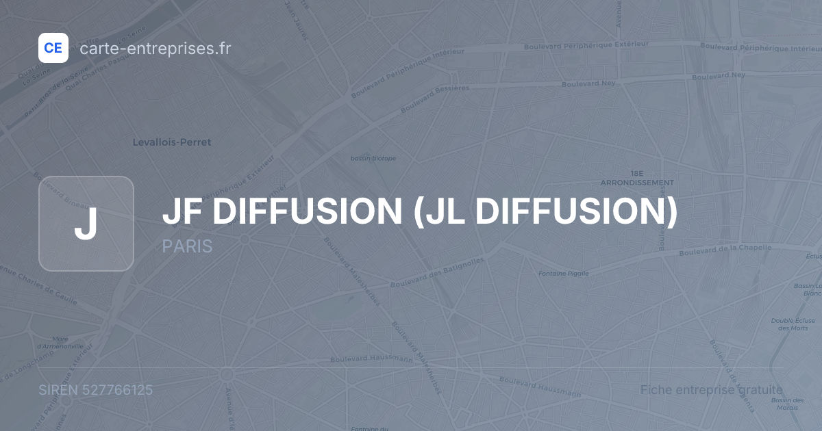 JF DIFFUSION (JL DIFFUSION) — 527766125 — fiche entreprise