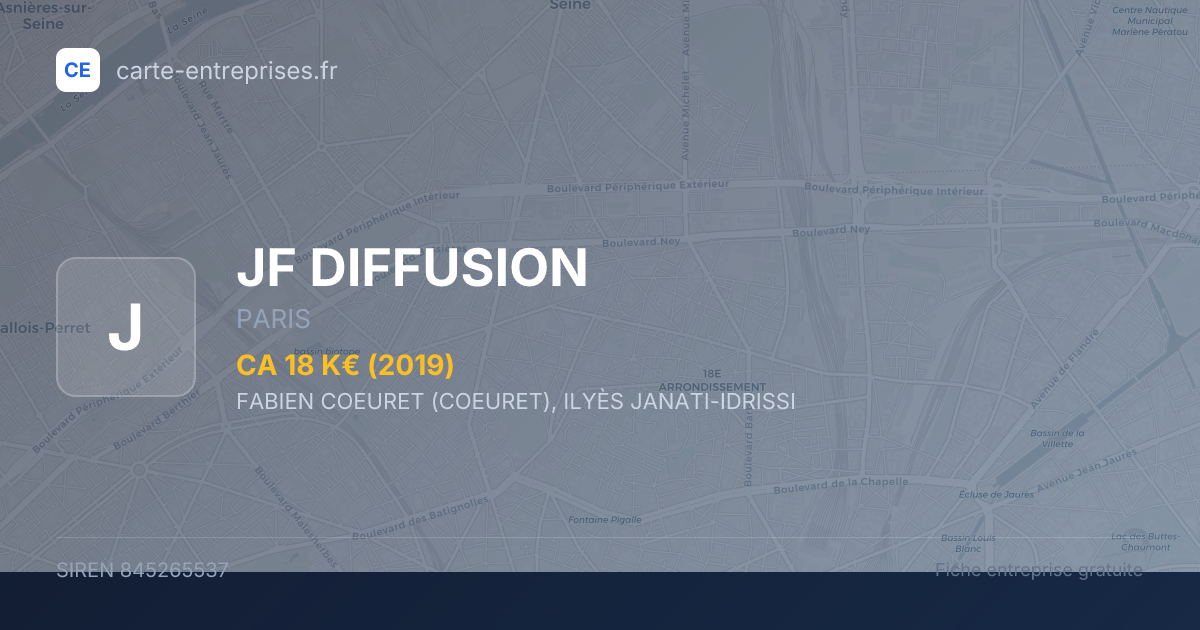 JF DIFFUSION — 845265537 — fiche entreprise