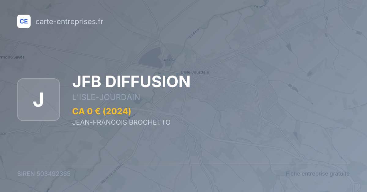 JFB DIFFUSION — 503492365 — fiche entreprise