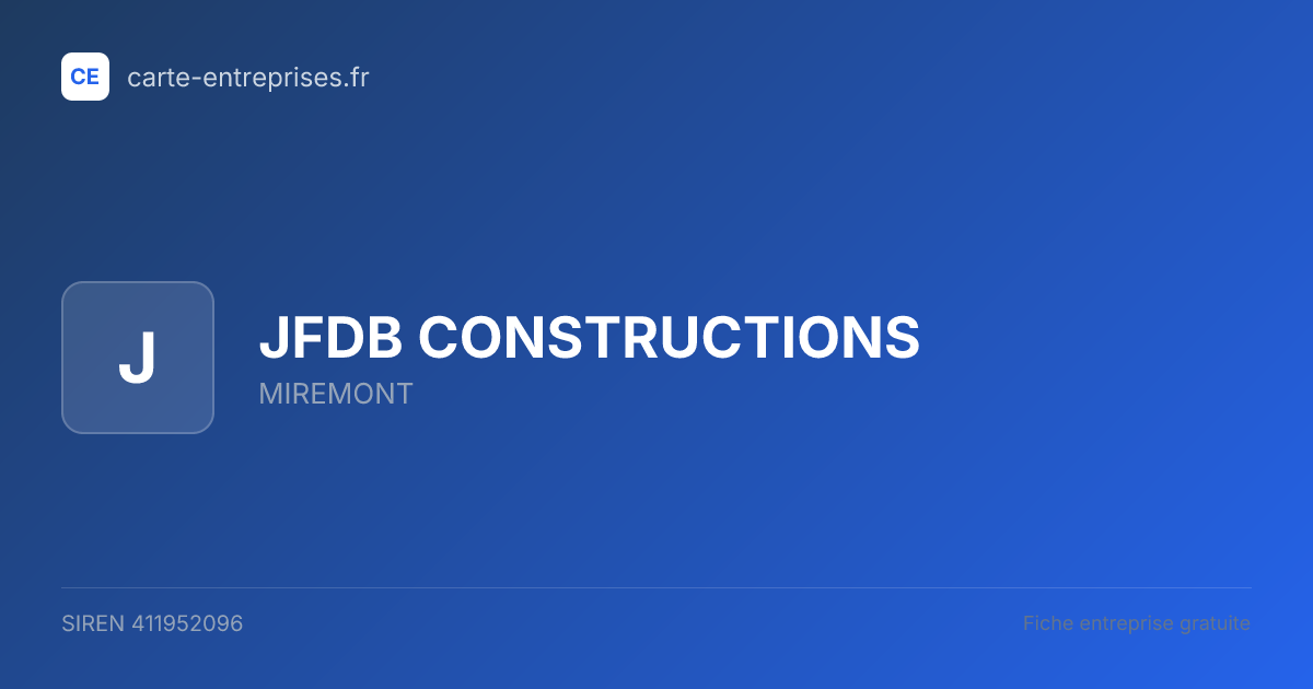 JFDB CONSTRUCTIONS — 411952096 — fiche entreprise