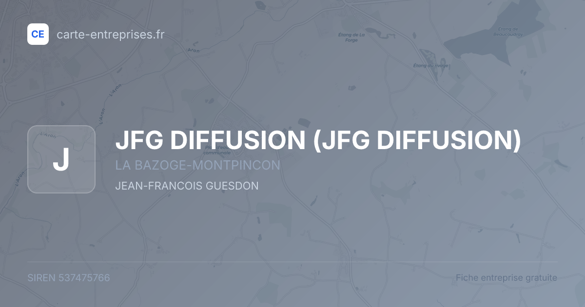 JFG DIFFUSION — 537475766 — fiche entreprise