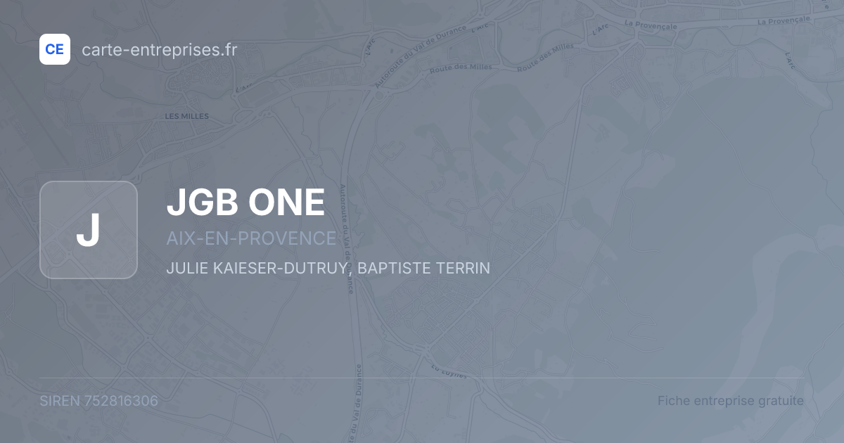 JGB ONE — 752816306 — fiche entreprise