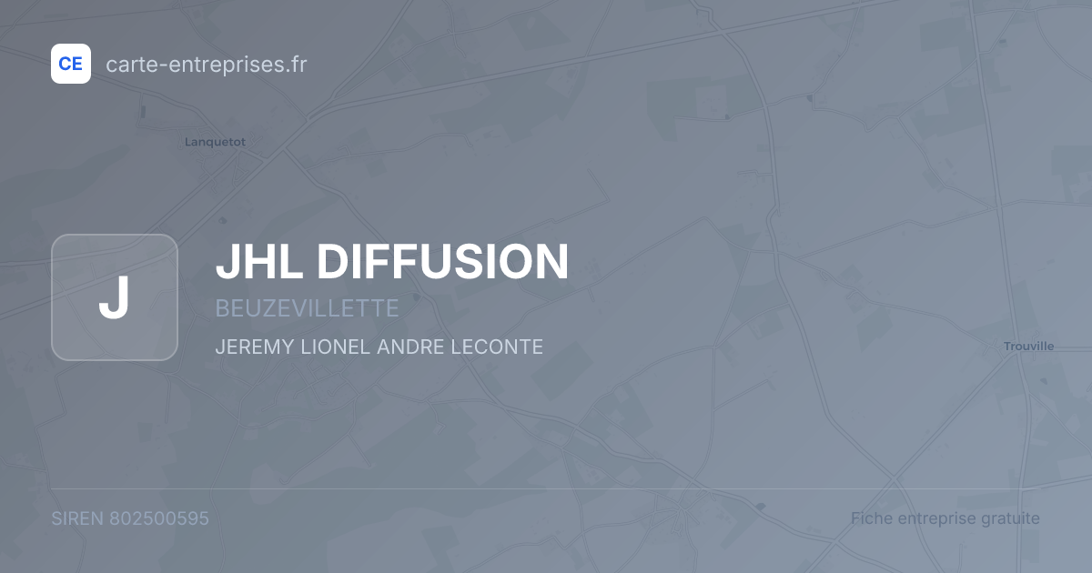 JHL DIFFUSION — 802500595 — fiche entreprise