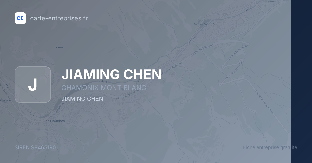 JIAMING CHEN — 984651901 — fiche entreprise