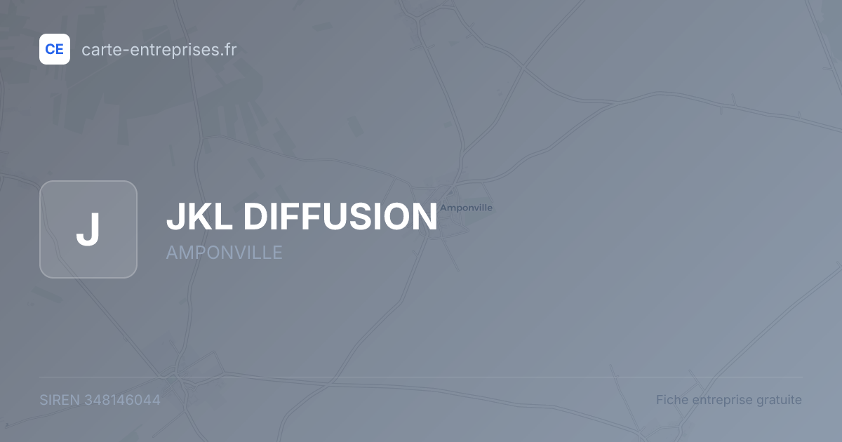 JKL DIFFUSION — 348146044 — fiche entreprise