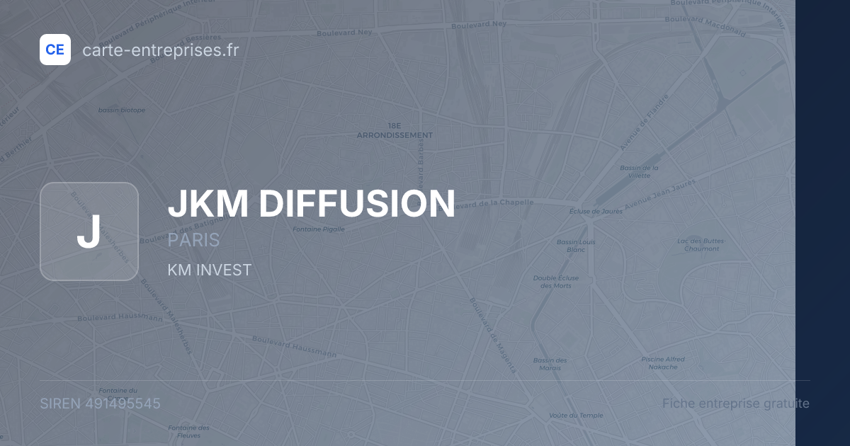 JKM DIFFUSION — 491495545 — fiche entreprise