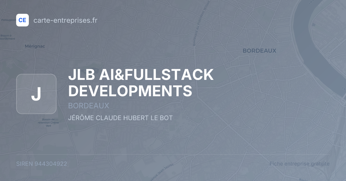 JLB AI&FULLSTACK DEVELOPMENTS — 944304922 — fiche entreprise