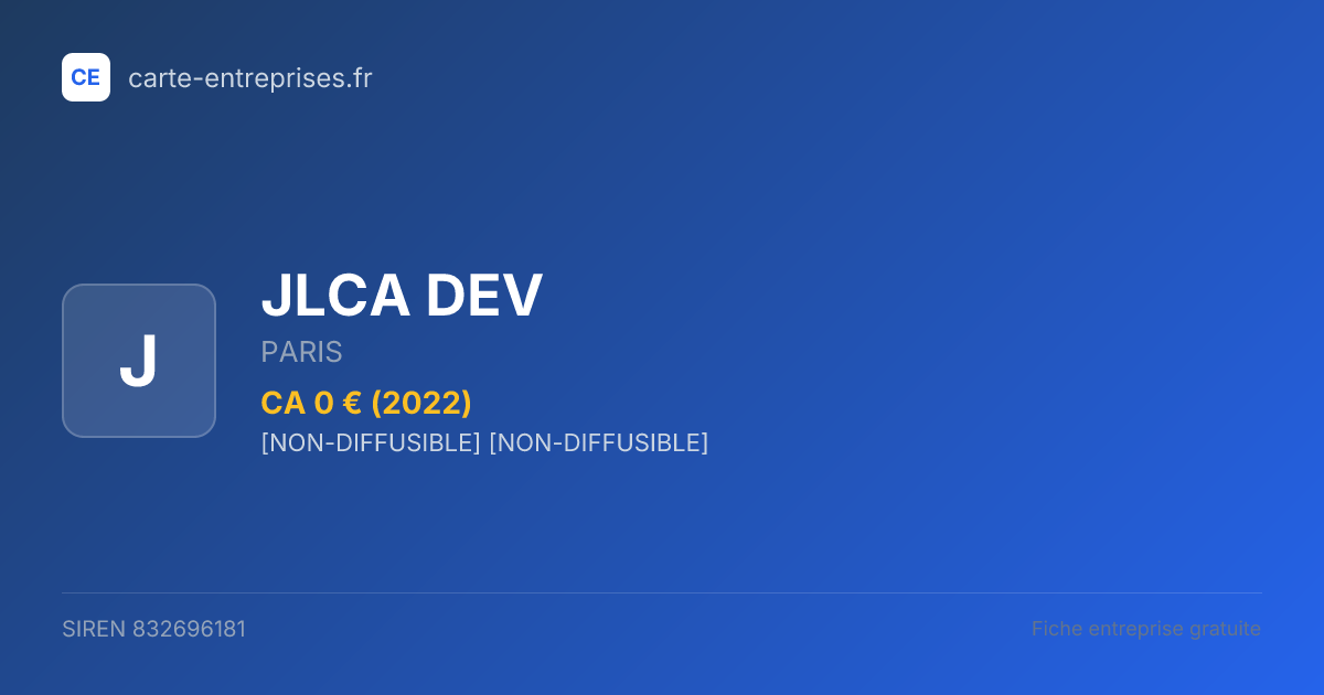 JLCA DEV — 832696181 — fiche entreprise