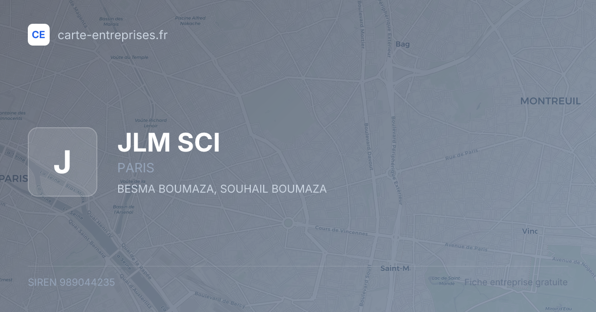JLM SCI — 989044235 — fiche entreprise