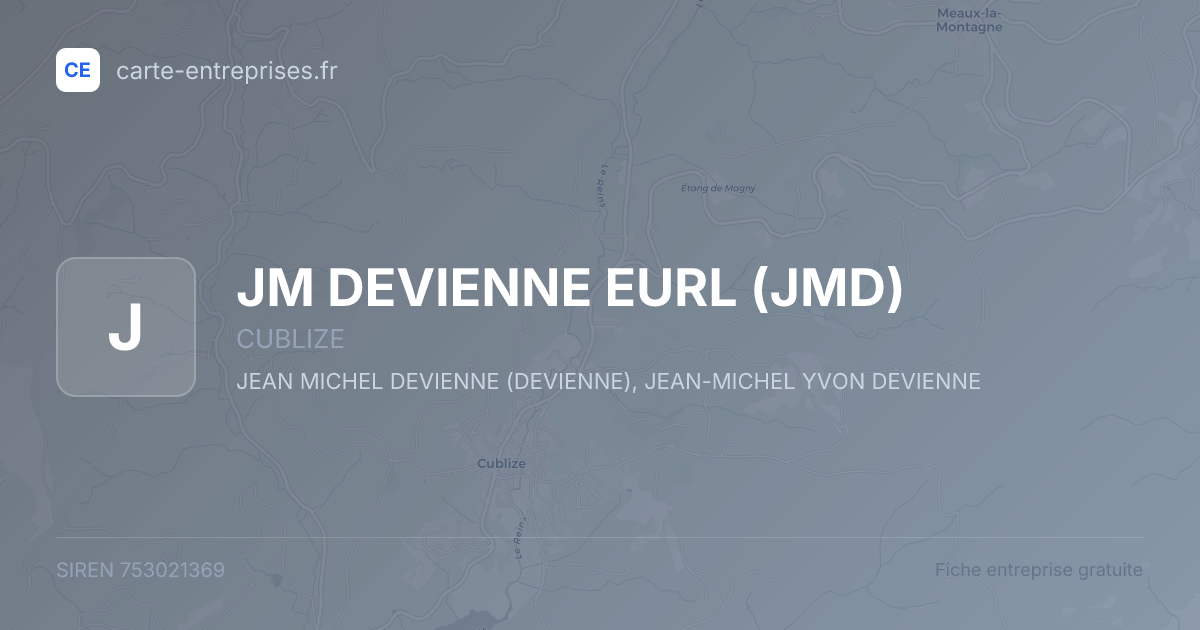 JM DEVIENNE EURL (JMD) — 753021369 — fiche entreprise