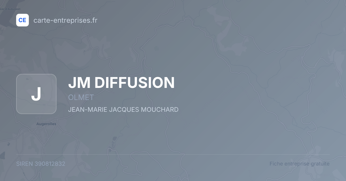 JM DIFFUSION — 390812832 — fiche entreprise