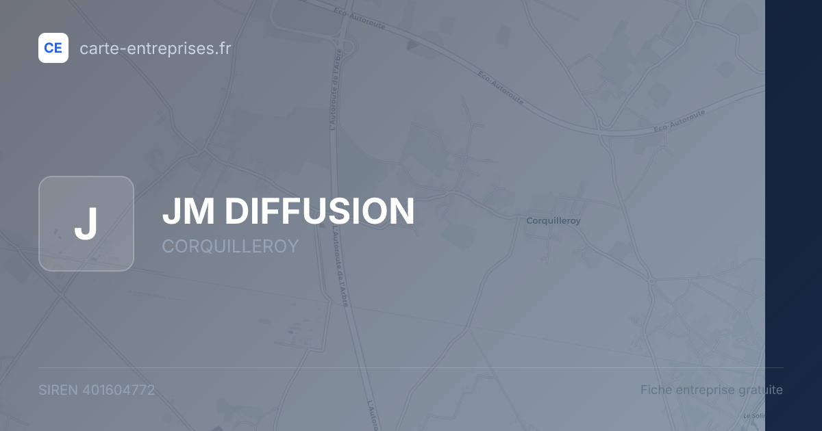 JM DIFFUSION — 401604772 — fiche entreprise