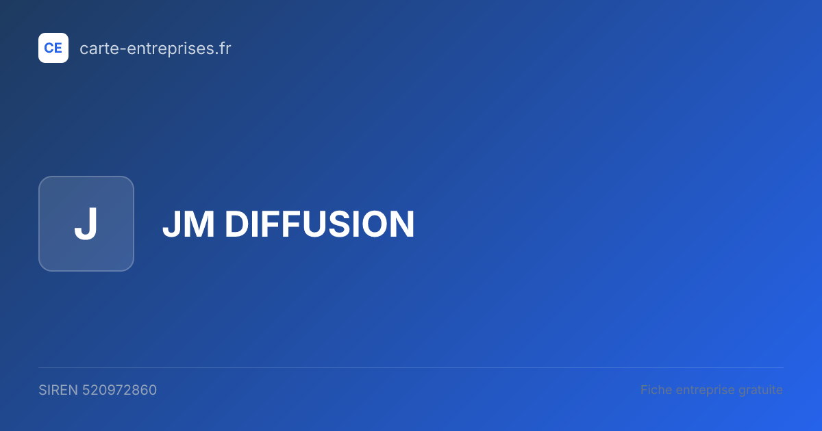JM DIFFUSION — 520972860 — fiche entreprise