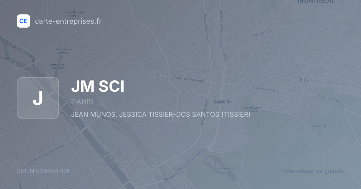 JM SCI — 929804706 — fiche entreprise