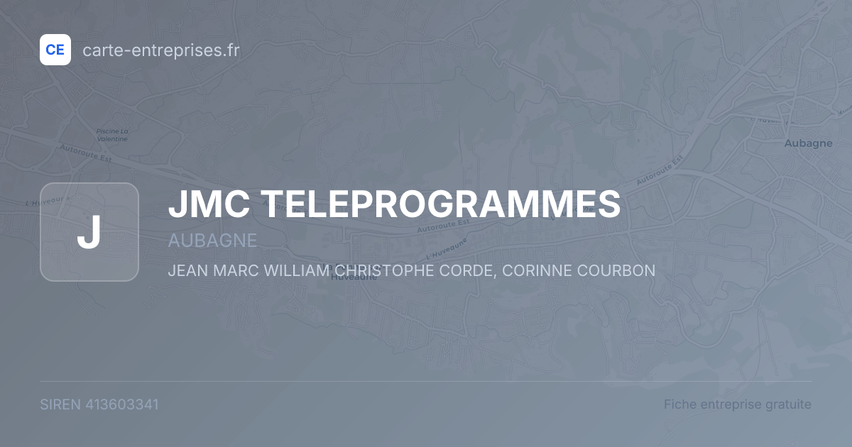 JMC TELEPROGRAMMES — 413603341 — fiche entreprise