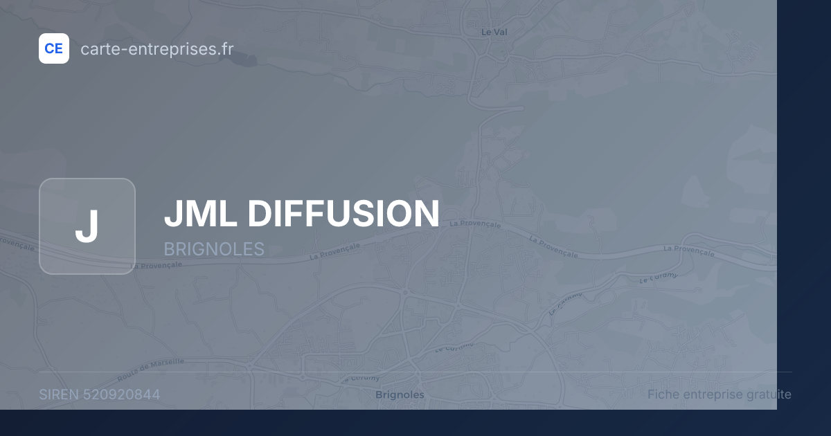 JML DIFFUSION — 520920844 — fiche entreprise