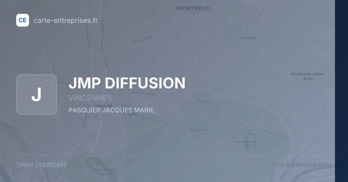 JMP DIFFUSION — 398282459 — fiche entreprise