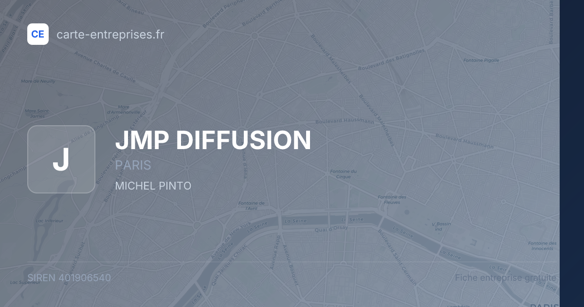 JMP DIFFUSION — 401906540 — fiche entreprise