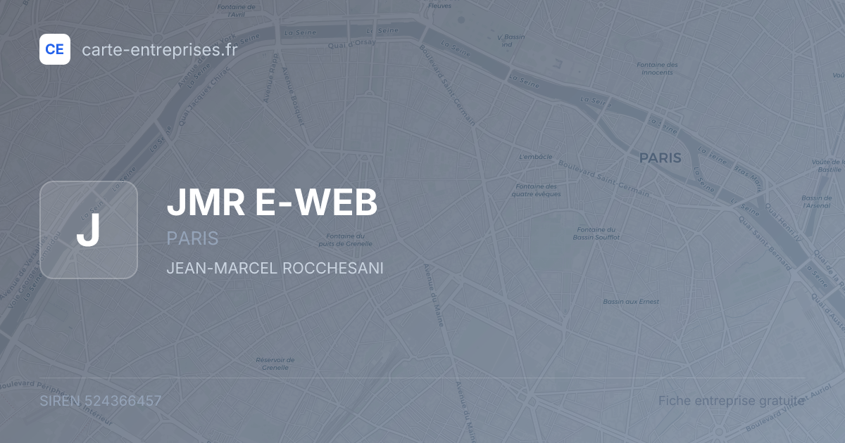 JMR E-WEB — 524366457 — fiche entreprise