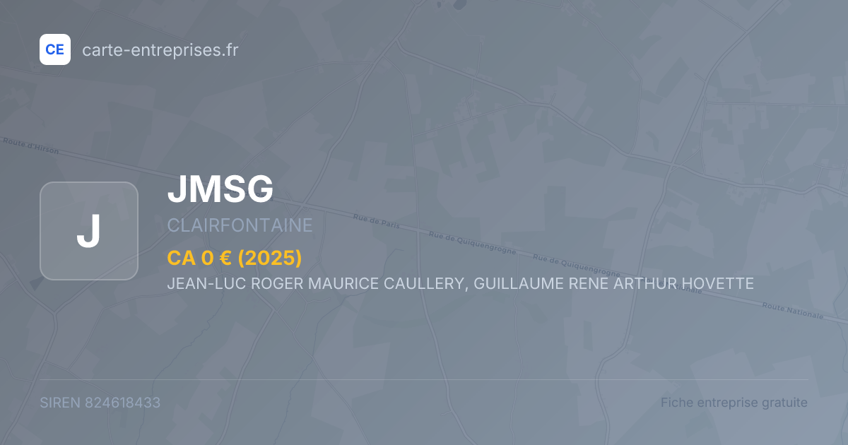 JMSG — 824618433 — fiche entreprise