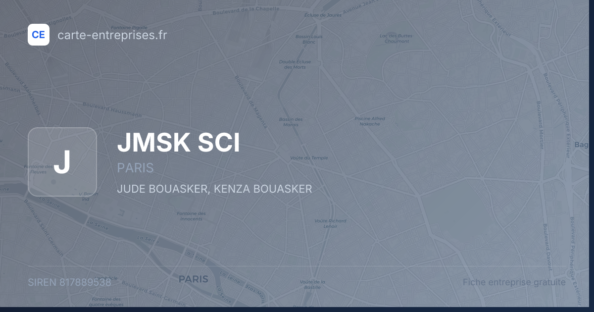 JMSK SCI — 817889538 — fiche entreprise