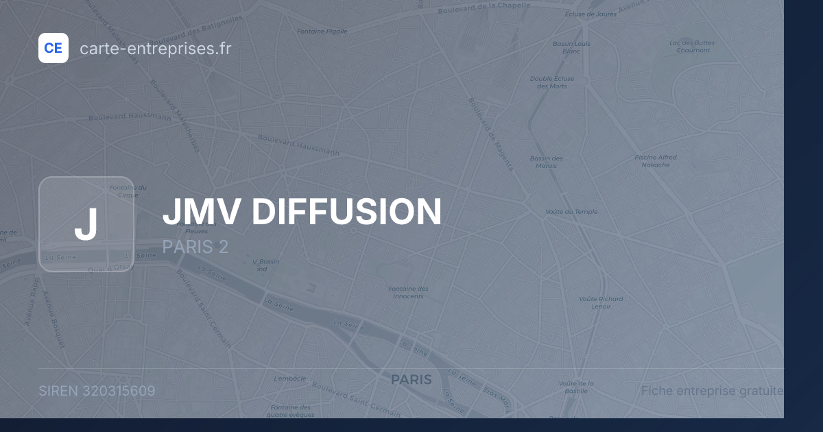 JMV DIFFUSION — 320315609 — fiche entreprise