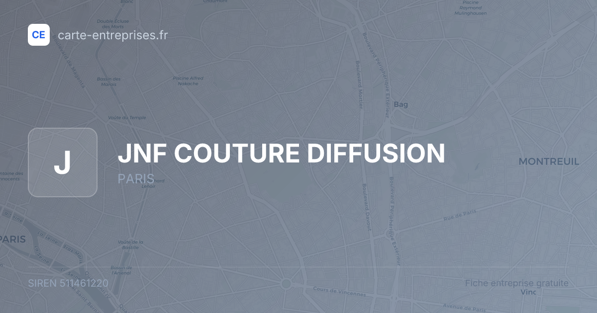 JNF COUTURE DIFFUSION — 511461220 — fiche entreprise