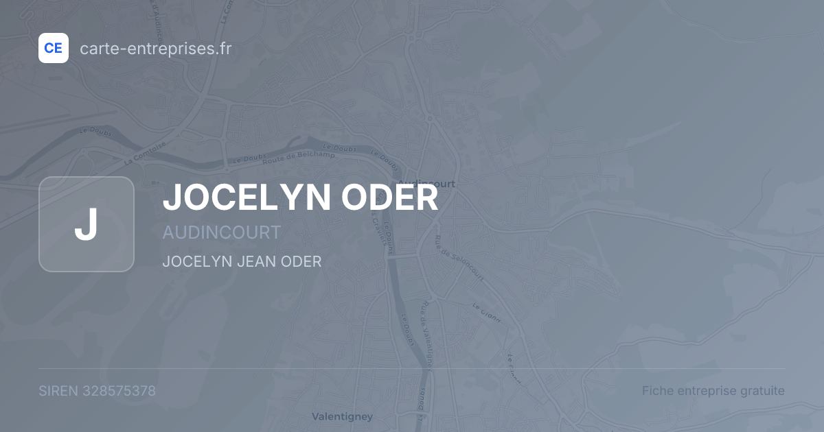 JOCELYN ODER — 328575378 — fiche entreprise