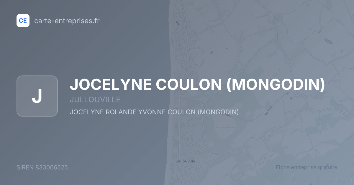 JOCELYNE COULON (MONGODIN) — 833066525 — fiche entreprise
