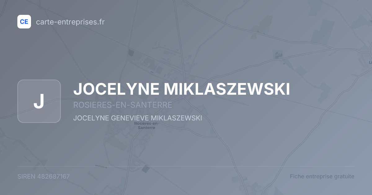 JOCELYNE MIKLASZEWSKI — 482687167 — fiche entreprise