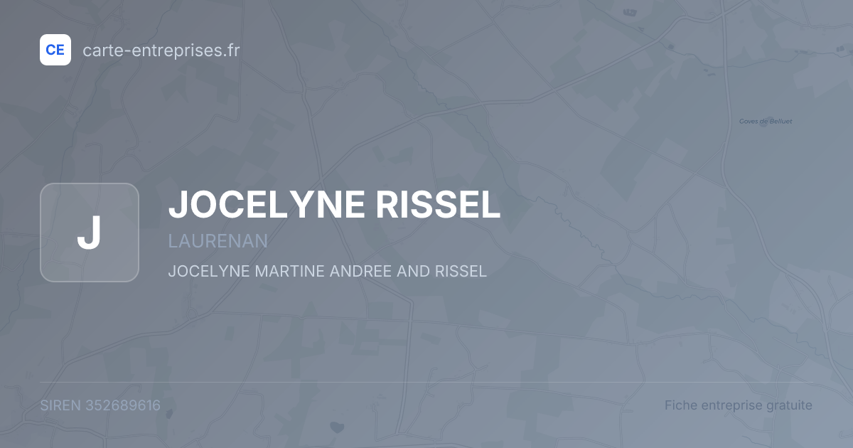 JOCELYNE RISSEL — 352689616 — fiche entreprise