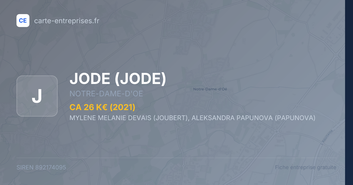 JODE — 892174095 — fiche entreprise