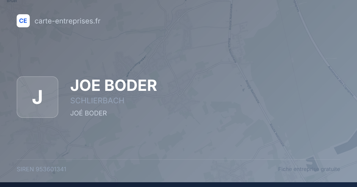 JOE BODER — 953601341 — fiche entreprise