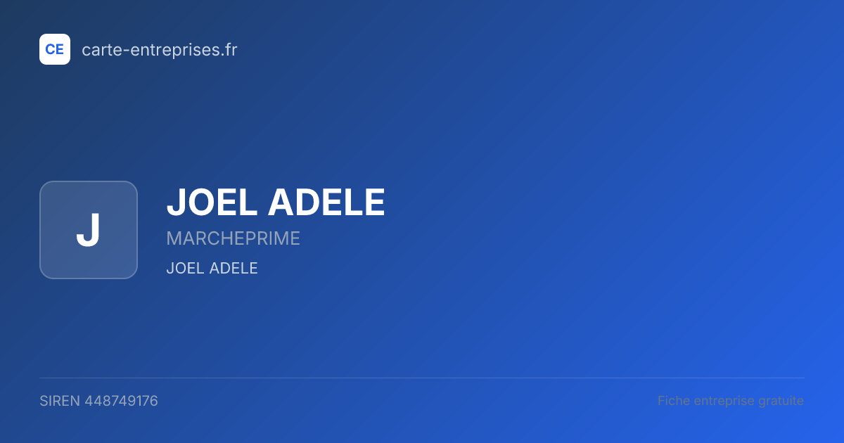 JOEL ADELE — 448749176 — fiche entreprise