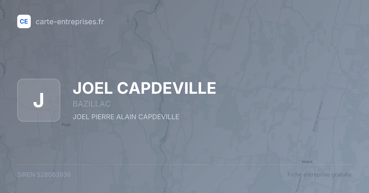 JOEL CAPDEVILLE — 528063936 — fiche entreprise