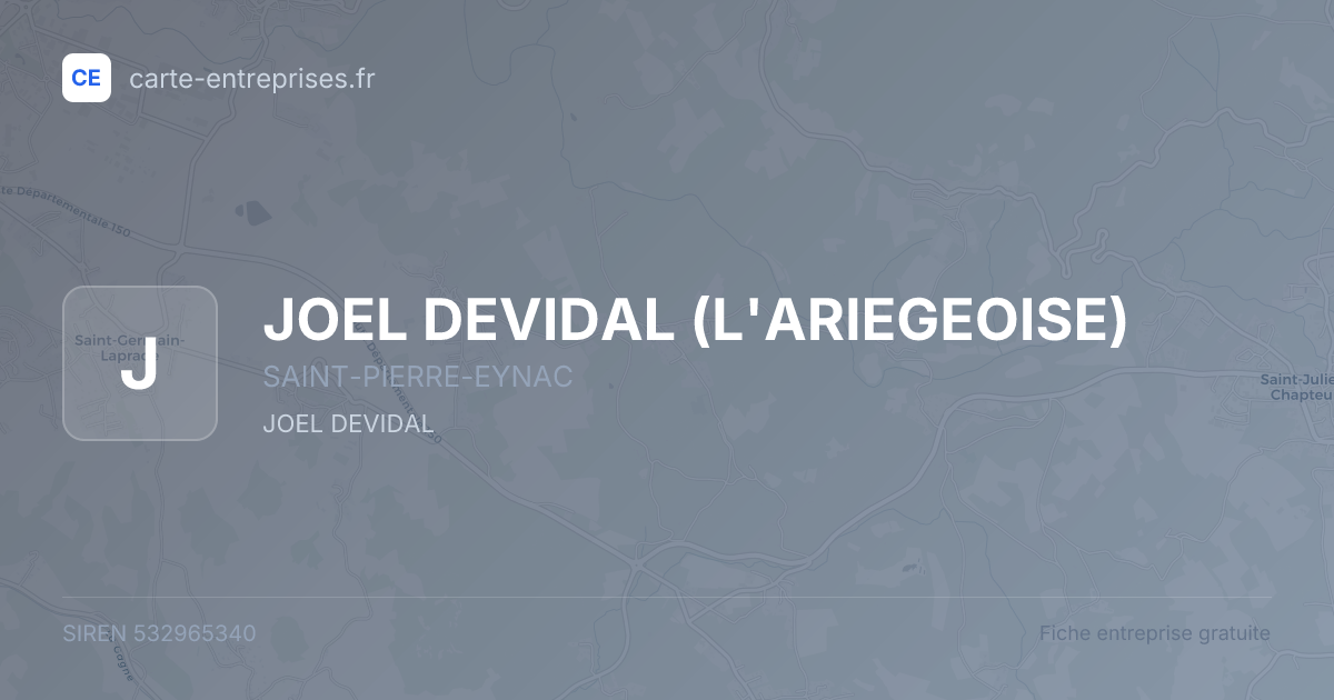 JOEL DEVIDAL (L'ARIEGEOISE) — 532965340 — fiche entreprise