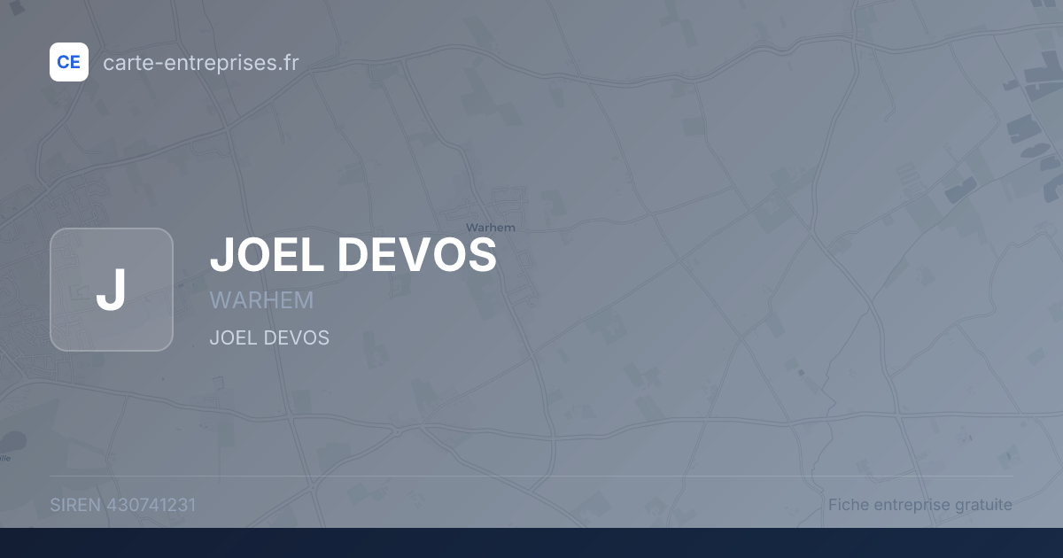 JOEL DEVOS — 430741231 — fiche entreprise