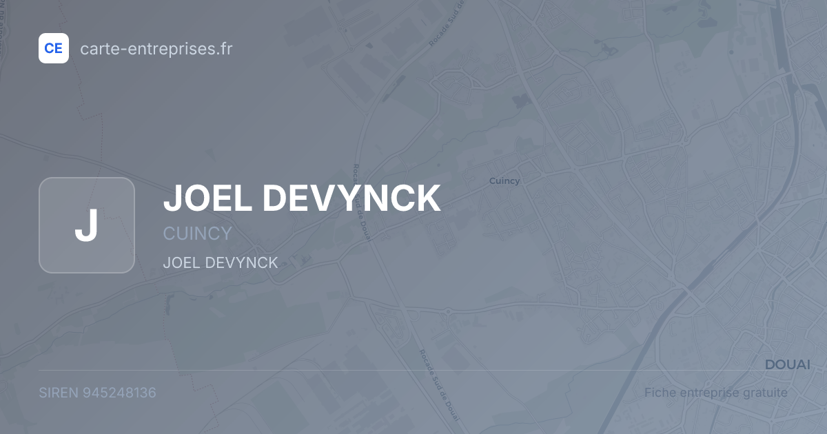 JOEL DEVYNCK — 945248136 — fiche entreprise